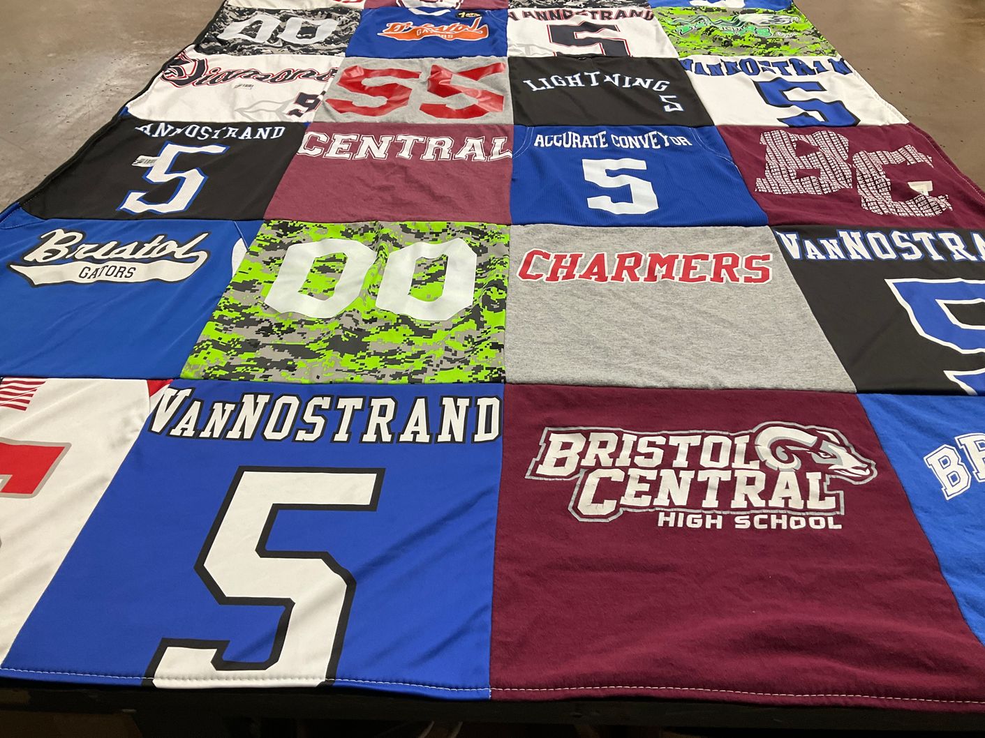 T-shirt quilt from bristol central high school by Bill from CT