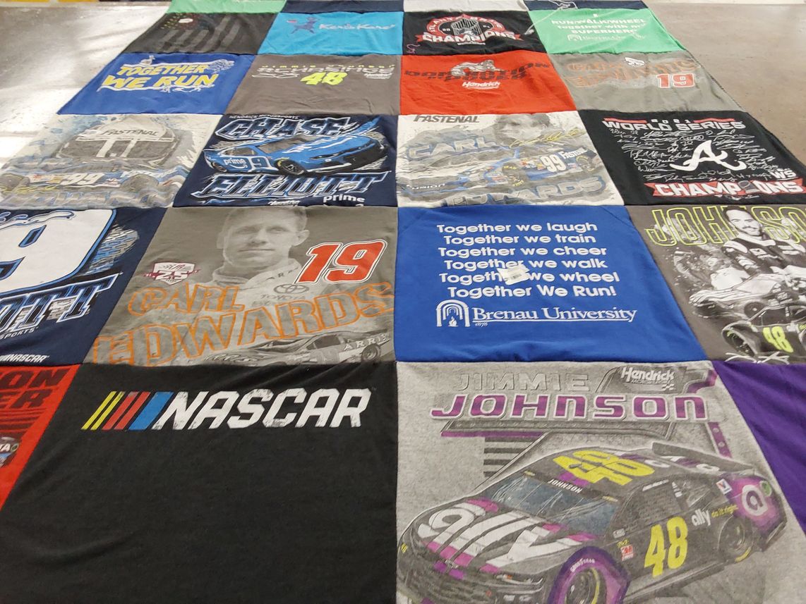 T-shirt quilt from brenau university by Lee from GA