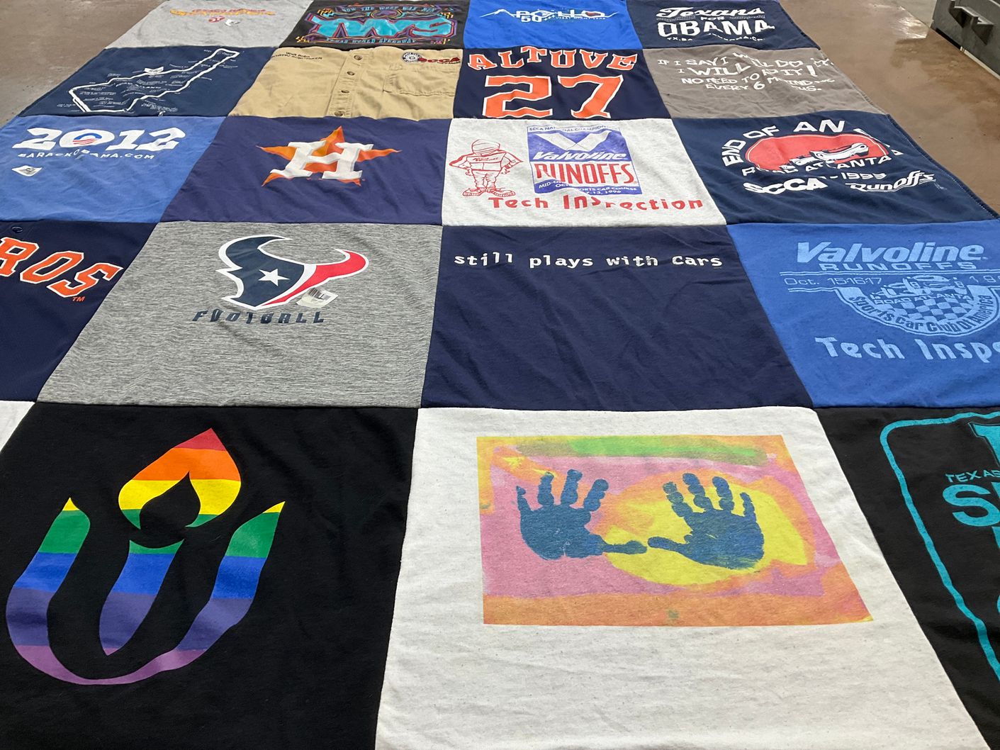 T-shirt quilt featuring houston astros, houston texans by T from TX