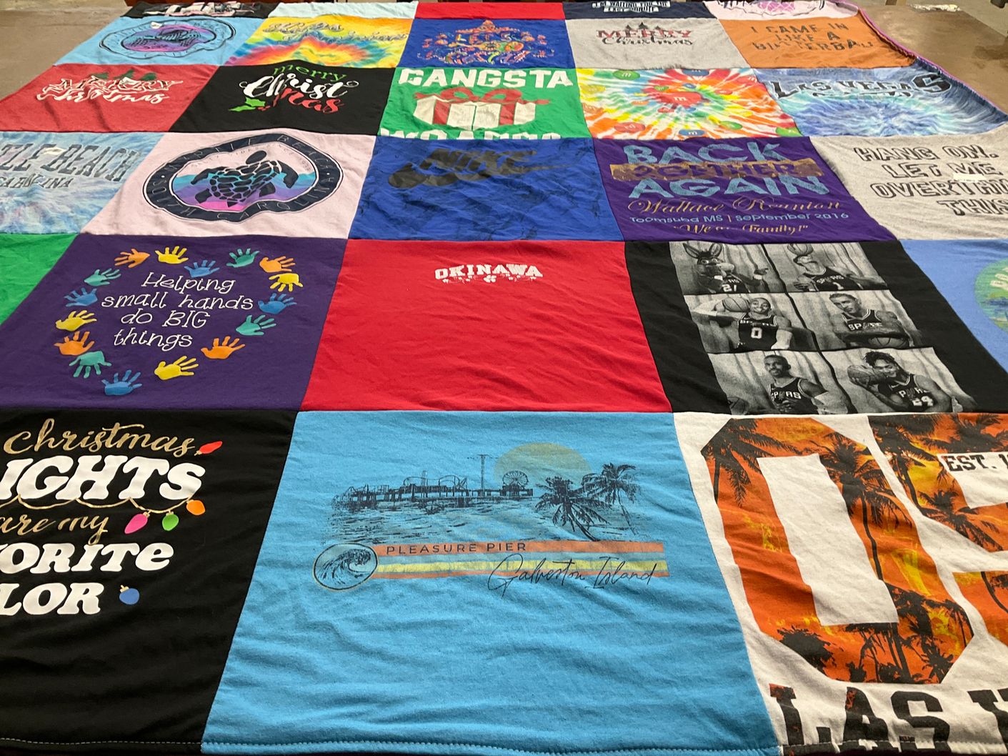 T-shirt quilt from okina university by Jazmin from TX