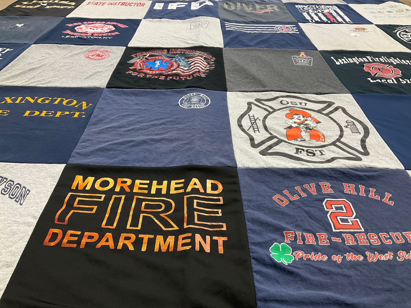 T-shirt quilt from osu, oklahoma state university by Larrel from KY
