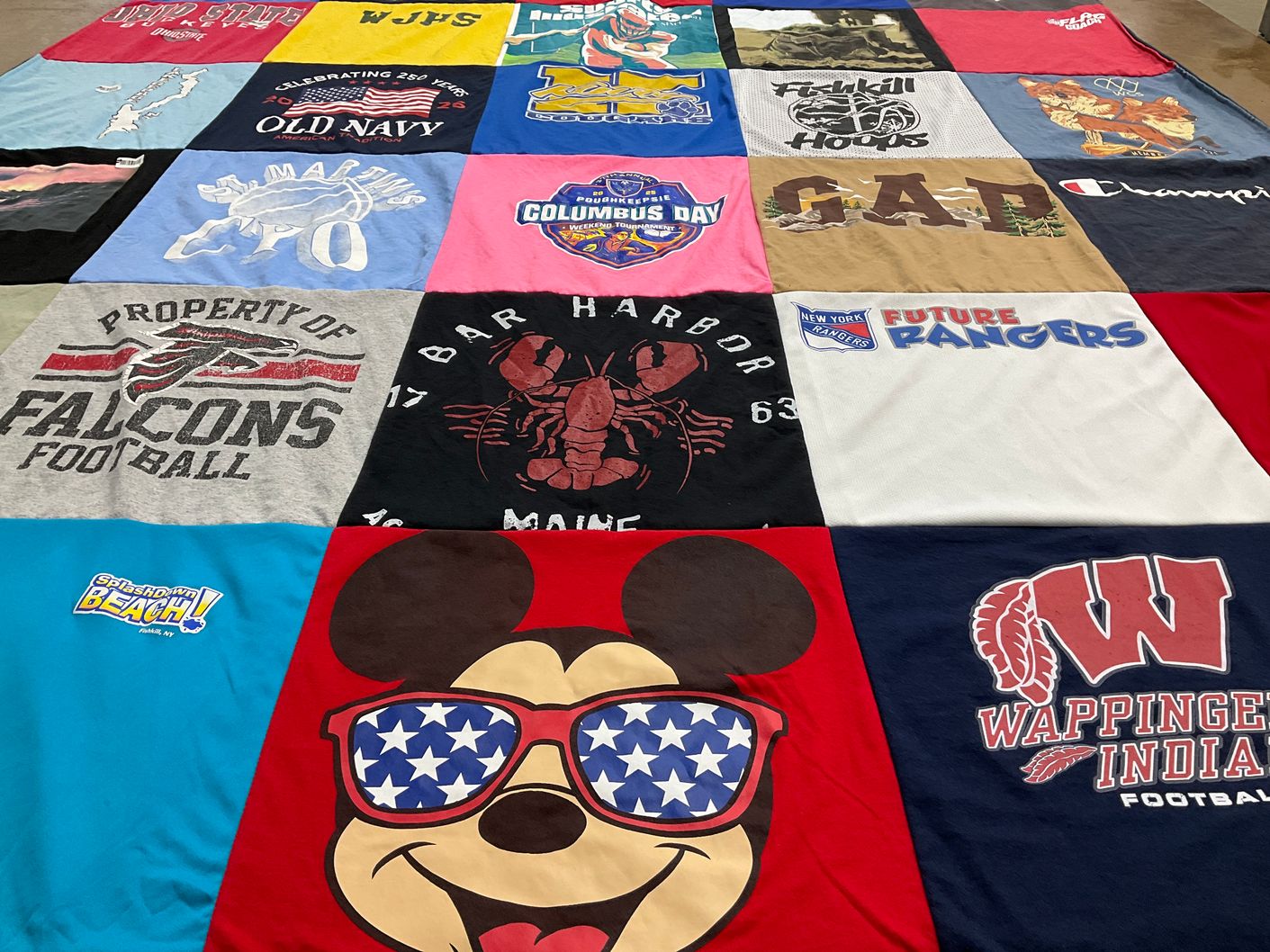 T-shirt quilt featuring wappingers college football, new york rangers by Denise from NY