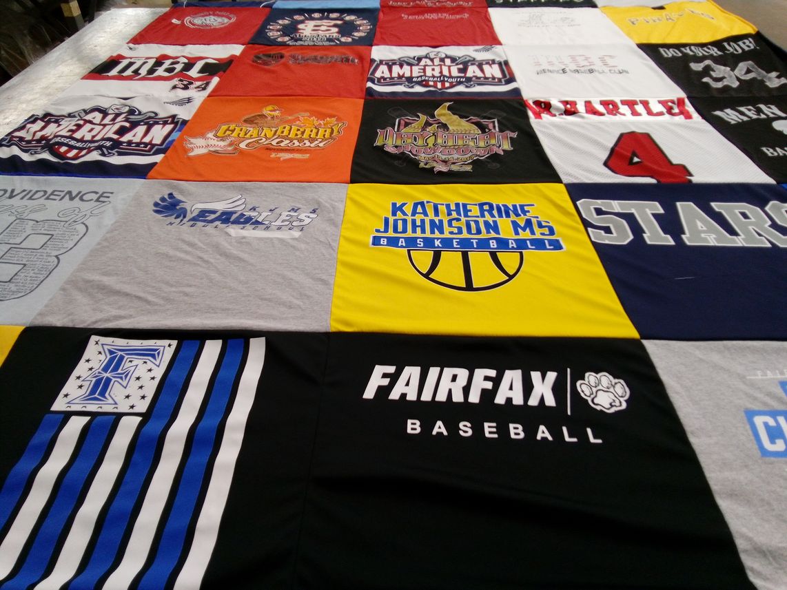 T-shirt quilt featuring fairfax baseball, eagles by Joanne from VA