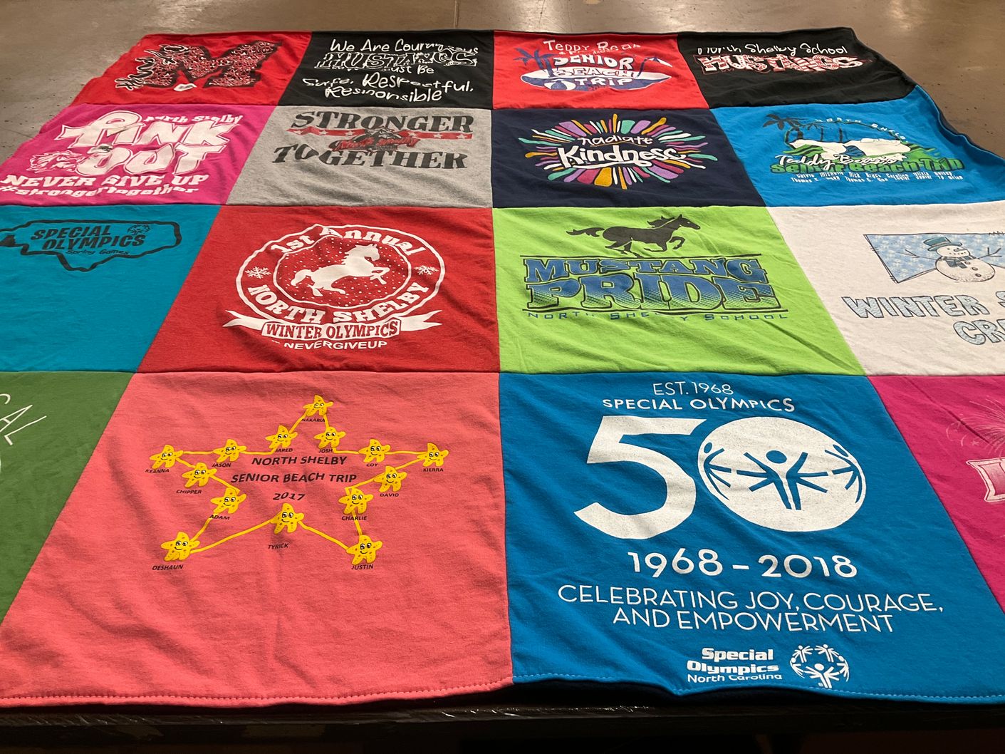 T-shirt quilt from north shelby school by janet from SC
