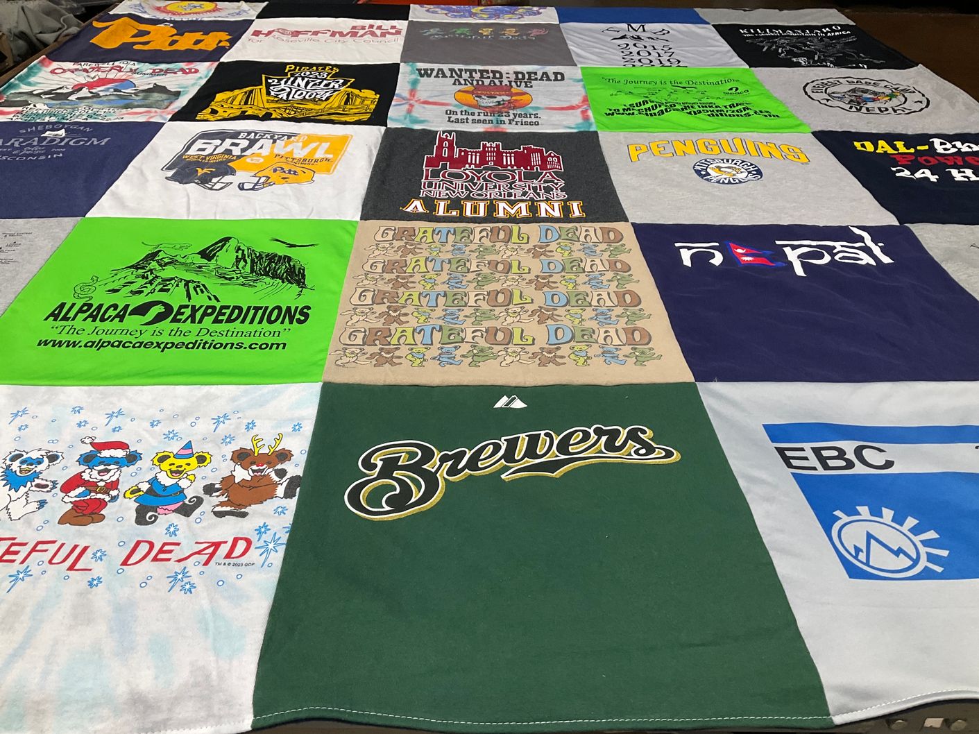 T-shirt quilt featuring pittsburgh penguins, milwaukee brewers by William from WI
