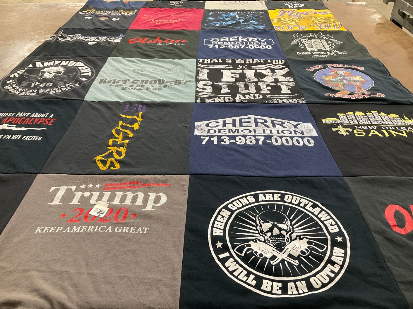 T-shirt quilt featuring new orleans saints by rache from TX