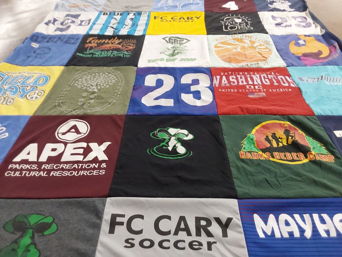 T-shirt quilt from fc cary soccer by Brittney from NC