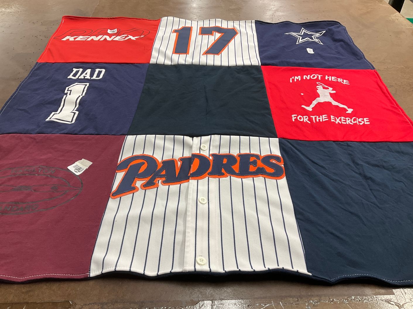T-shirt quilt featuring san diego padres by Philip from ID