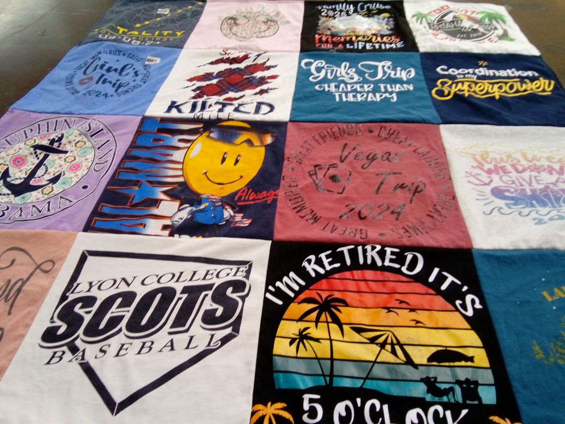 T-shirt quilt featuring lyon college scots baseball by Page from AR