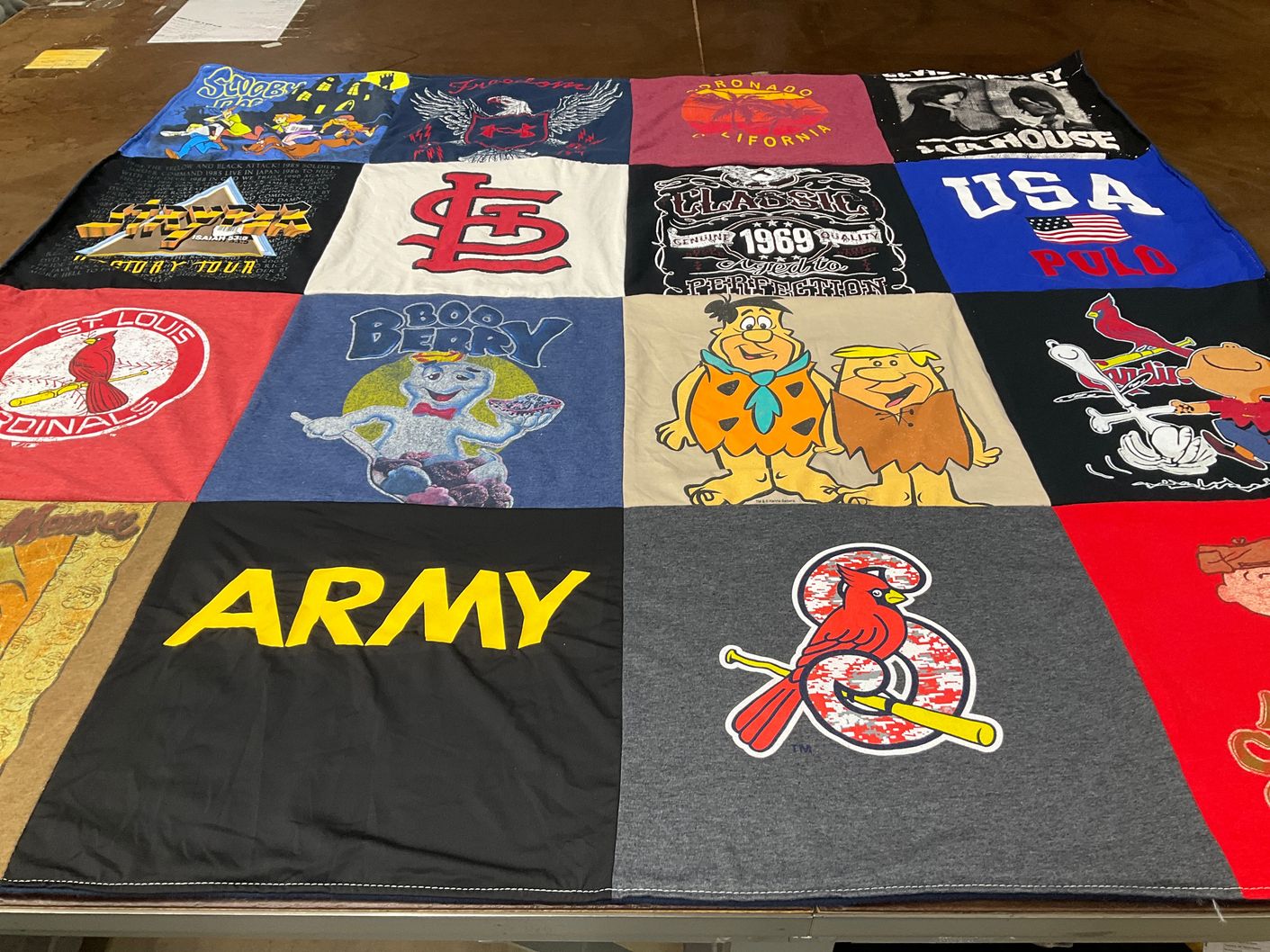 T-shirt quilt featuring st. louis cardinals by Taylor Booker from CA