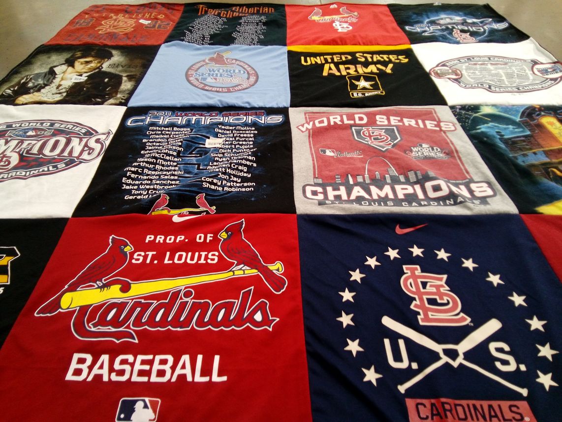T-shirt quilt featuring st. louis cardinals by Taylor Booker from IL