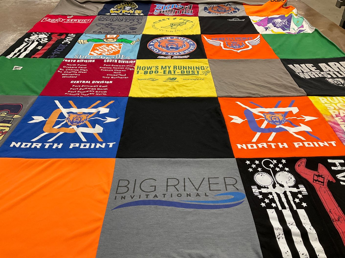 T-shirt quilt from north point high school by Lori from MO
