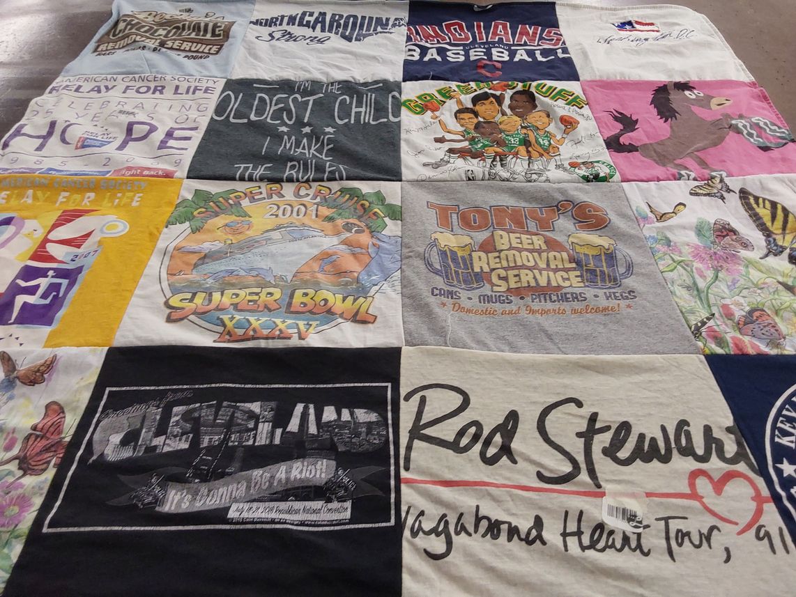 T-shirt quilt featuring cleveland indians by ANTHONY from NC