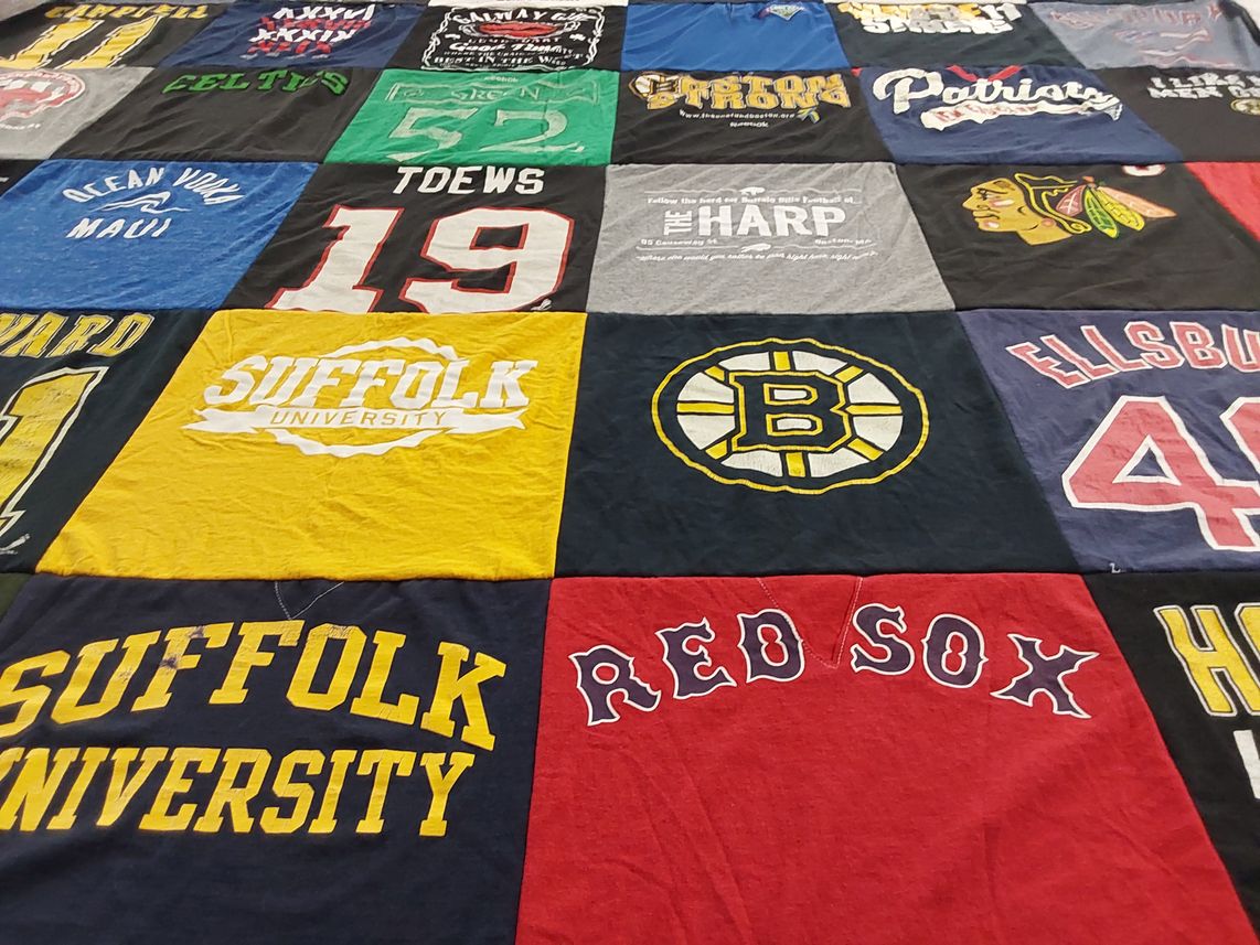 T-shirt quilt featuring boston red sox, boston celtics by Caitlin from IL