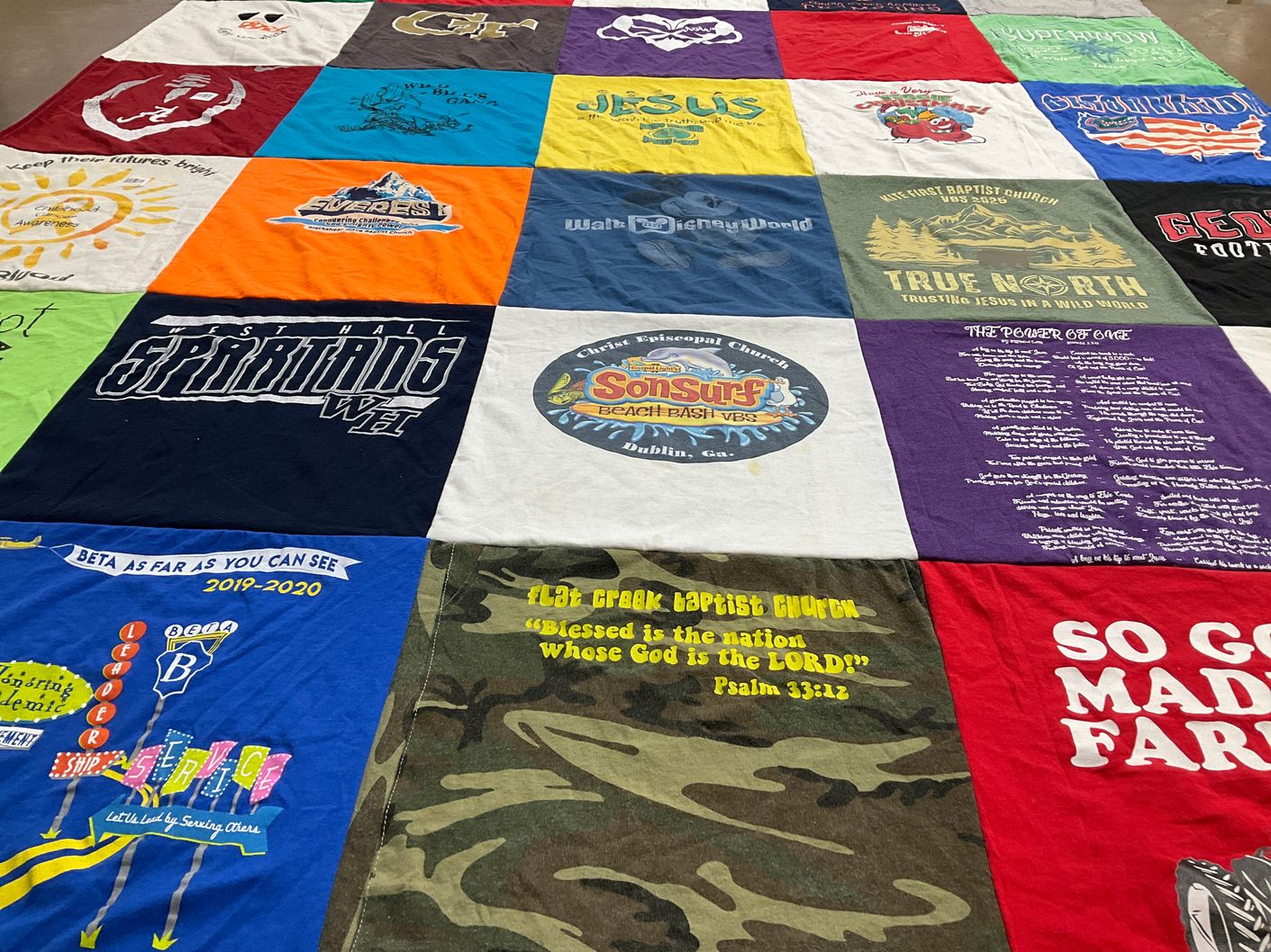 T-shirt quilt from west hall high school by Sandi from GA