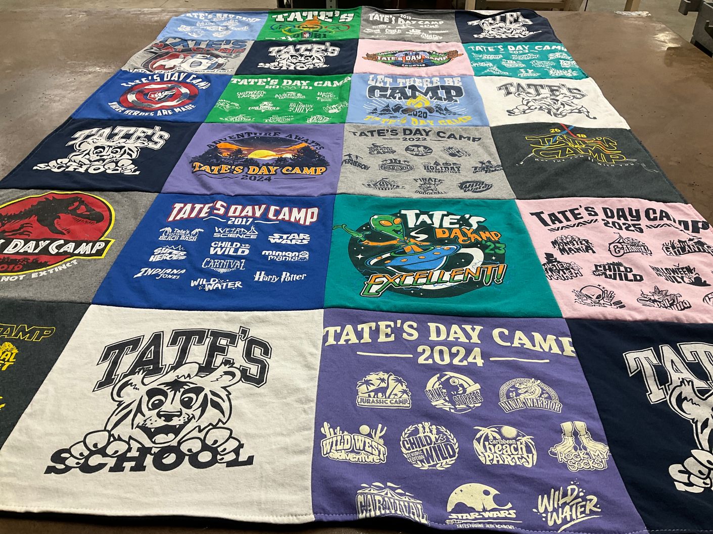 T-shirt quilt from tate's school by Pamela from TN