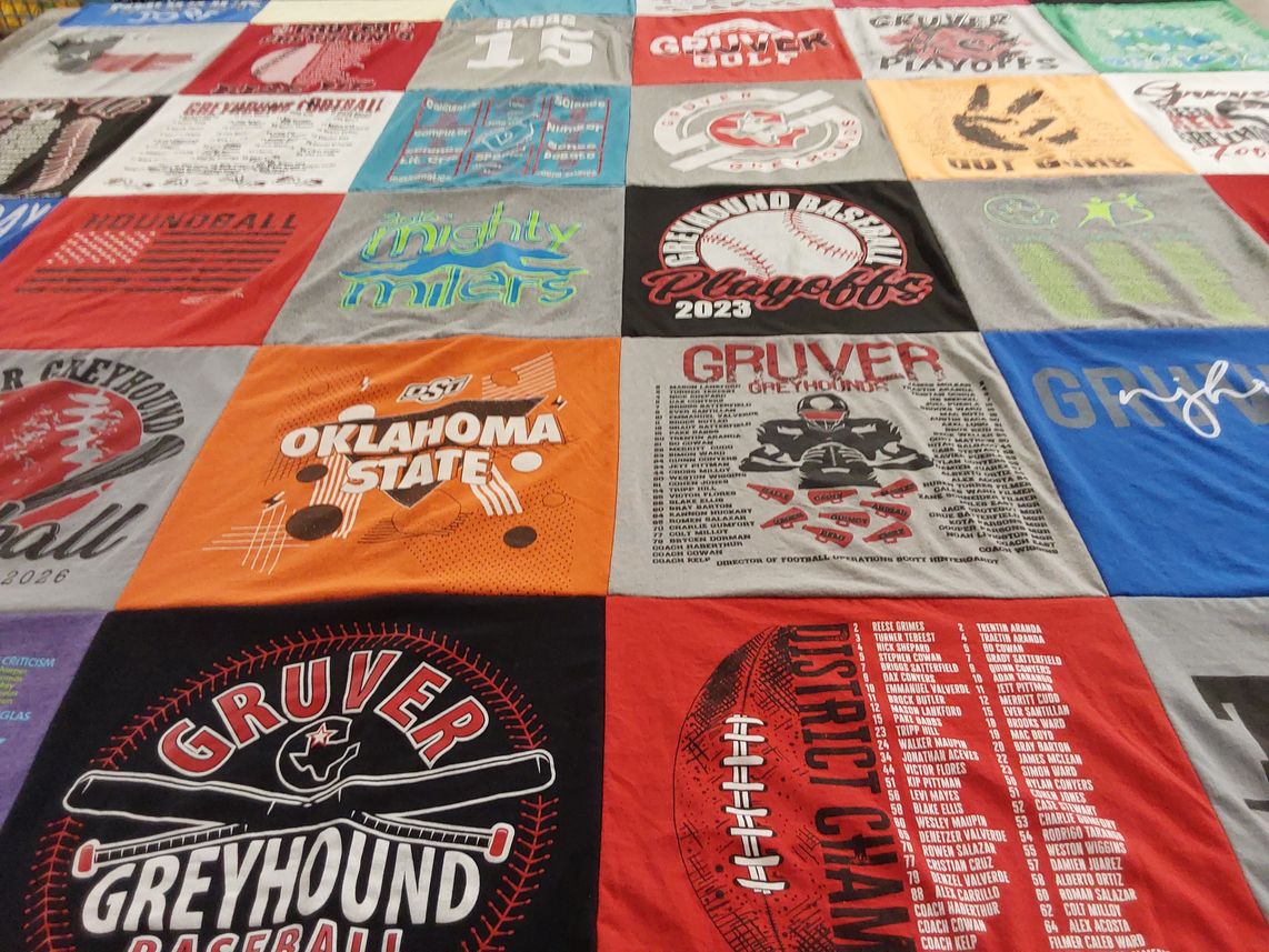 T-shirt quilt featuring gruver greyhounds by Shelly from TX