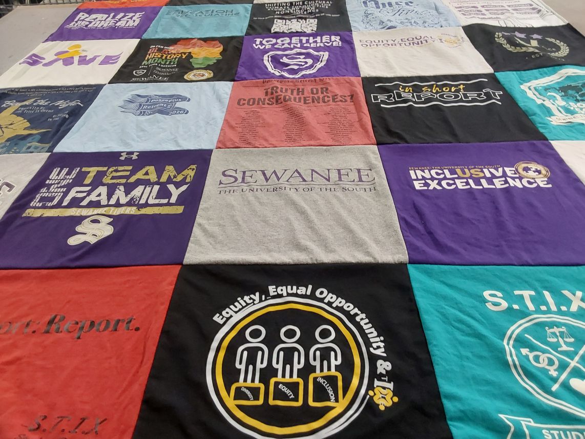 T-shirt quilt from sewanee the university of the south by Rachel from TN