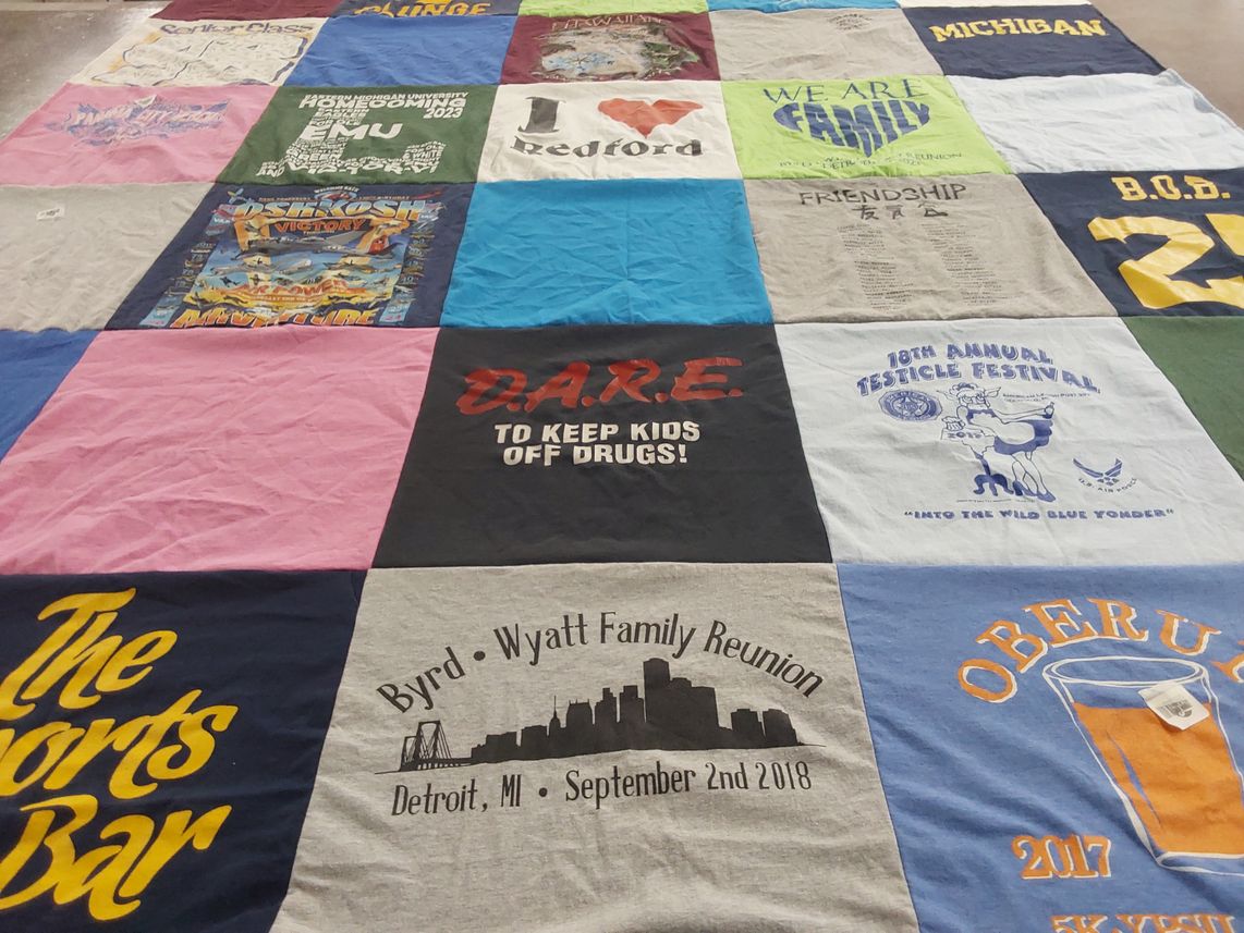 T-shirt quilt from eastern michigan university by Jessica from MI