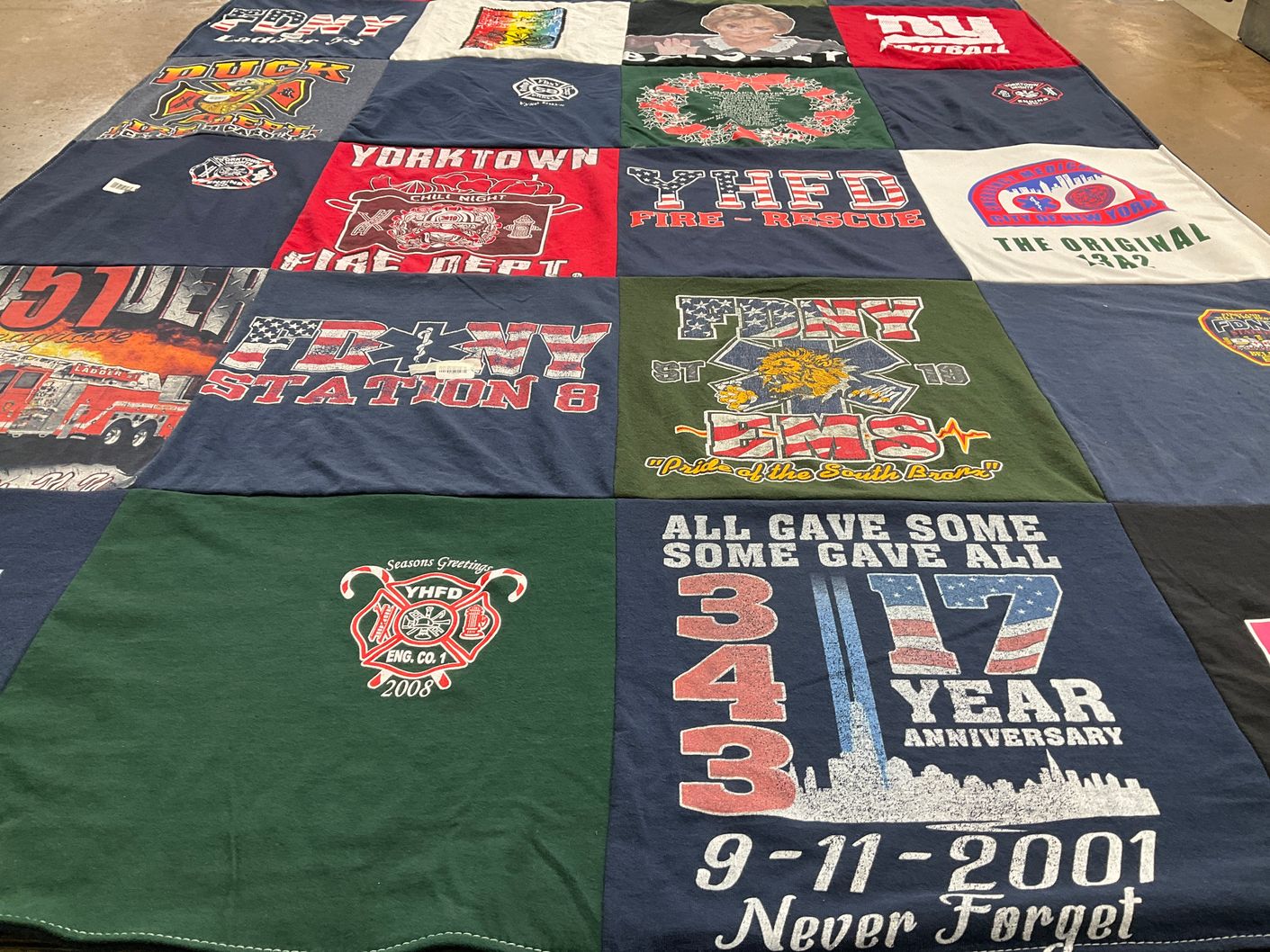 T-shirt quilt from new york university by Denise from NY