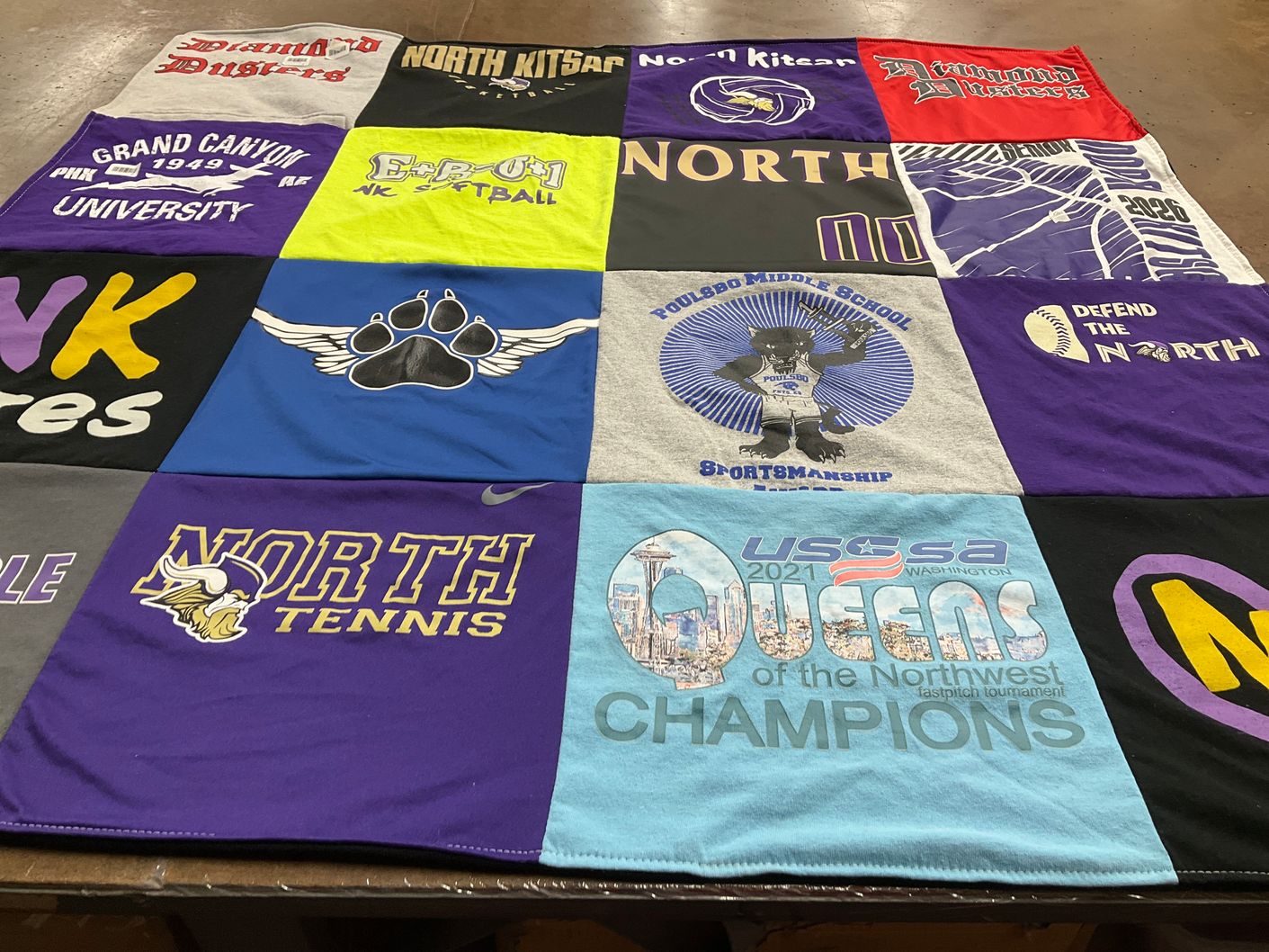 T-shirt quilt featuring north kitsap high school by Kim from WA