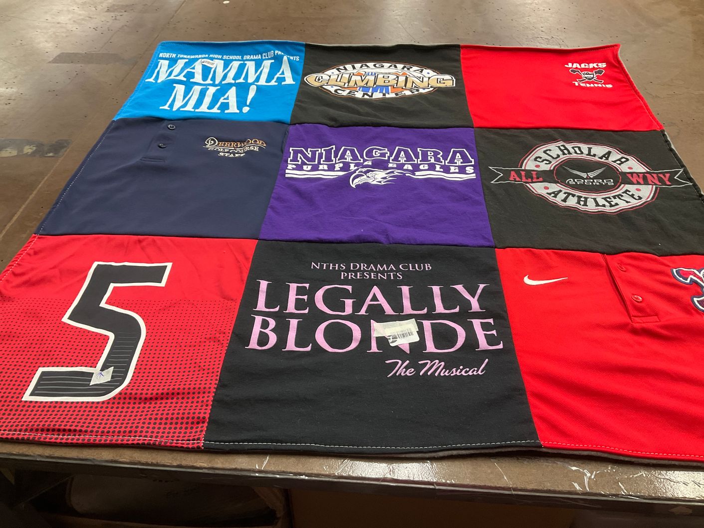 T-shirt quilt featuring niagara eagles, jacks tennis by Janet from NY
