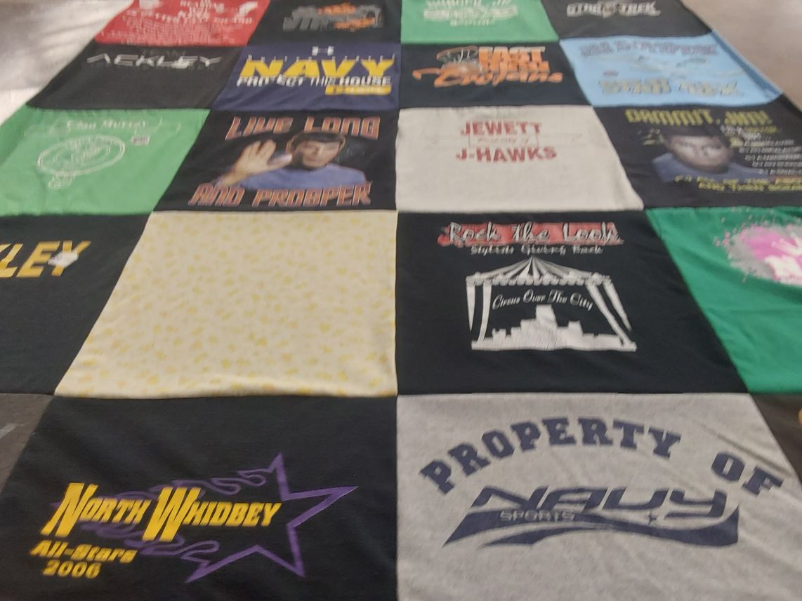 T-shirt quilt from north whidbey college by Michelle from IA
