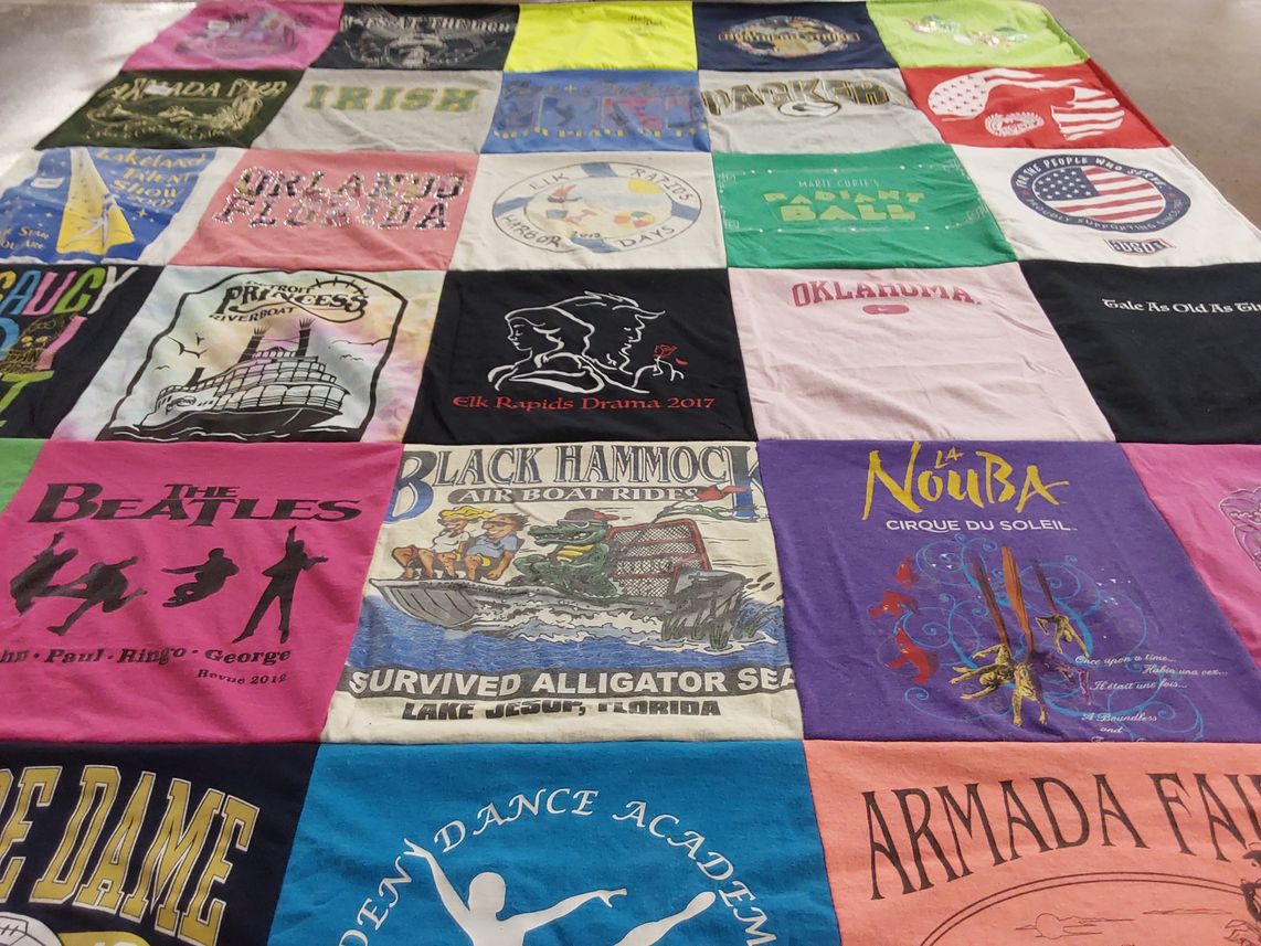 T-shirt quilt from notre dame university by Pamela from MI