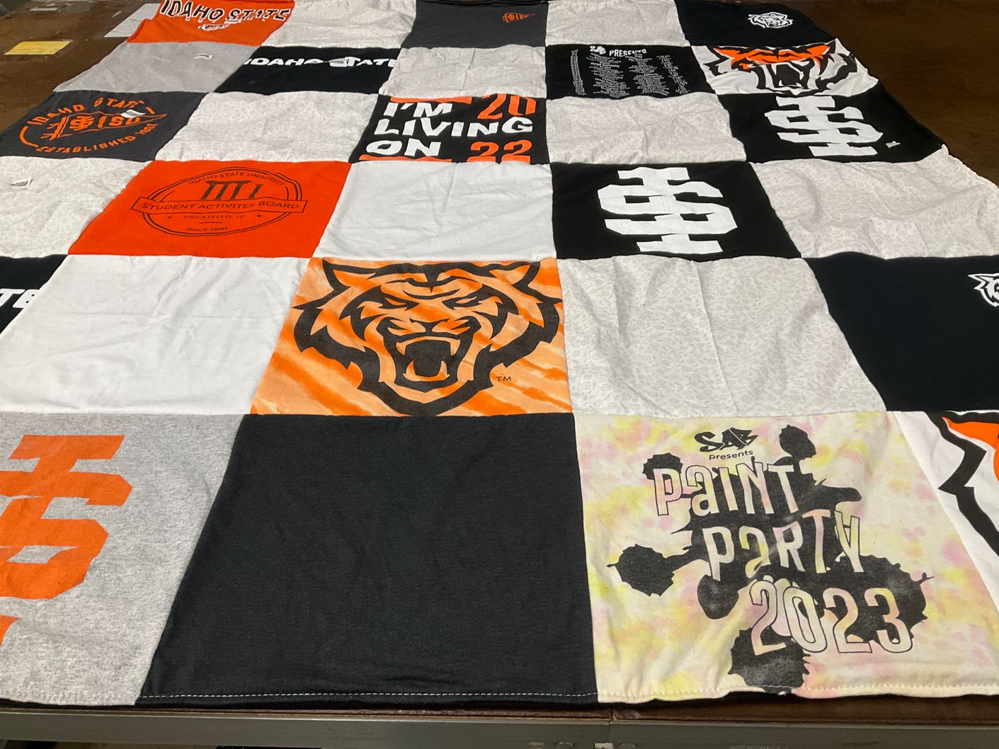 T-shirt quilt from idaho state university by Rachel from ID