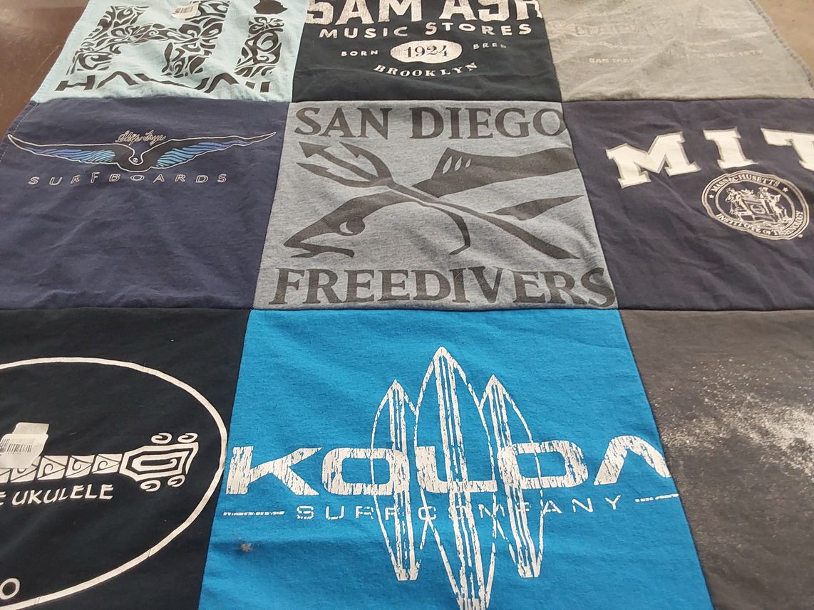 T-shirt quilt from massachusetts institute of technology by Redena from OK