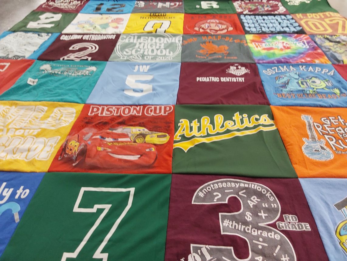 T-shirt quilt from caldwell high school by Sara from MS