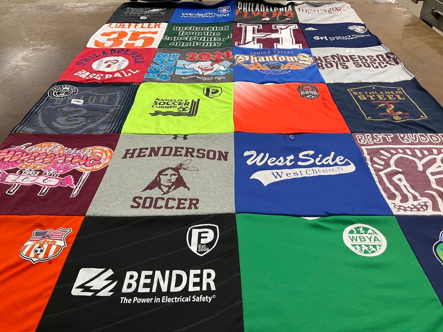 T-shirt quilt featuring lehigh valley phantoms by Barbara from PA