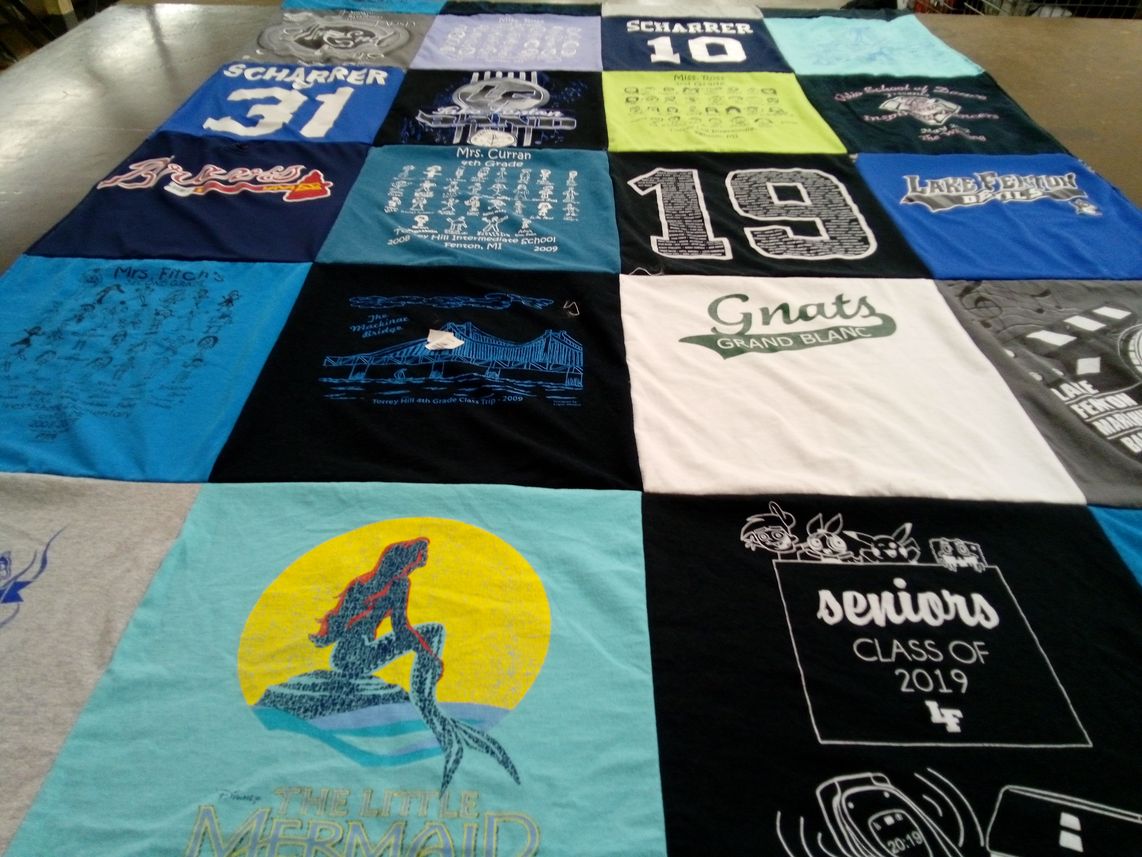 T-shirt quilt from lake fenton high school by elizabeth from MI