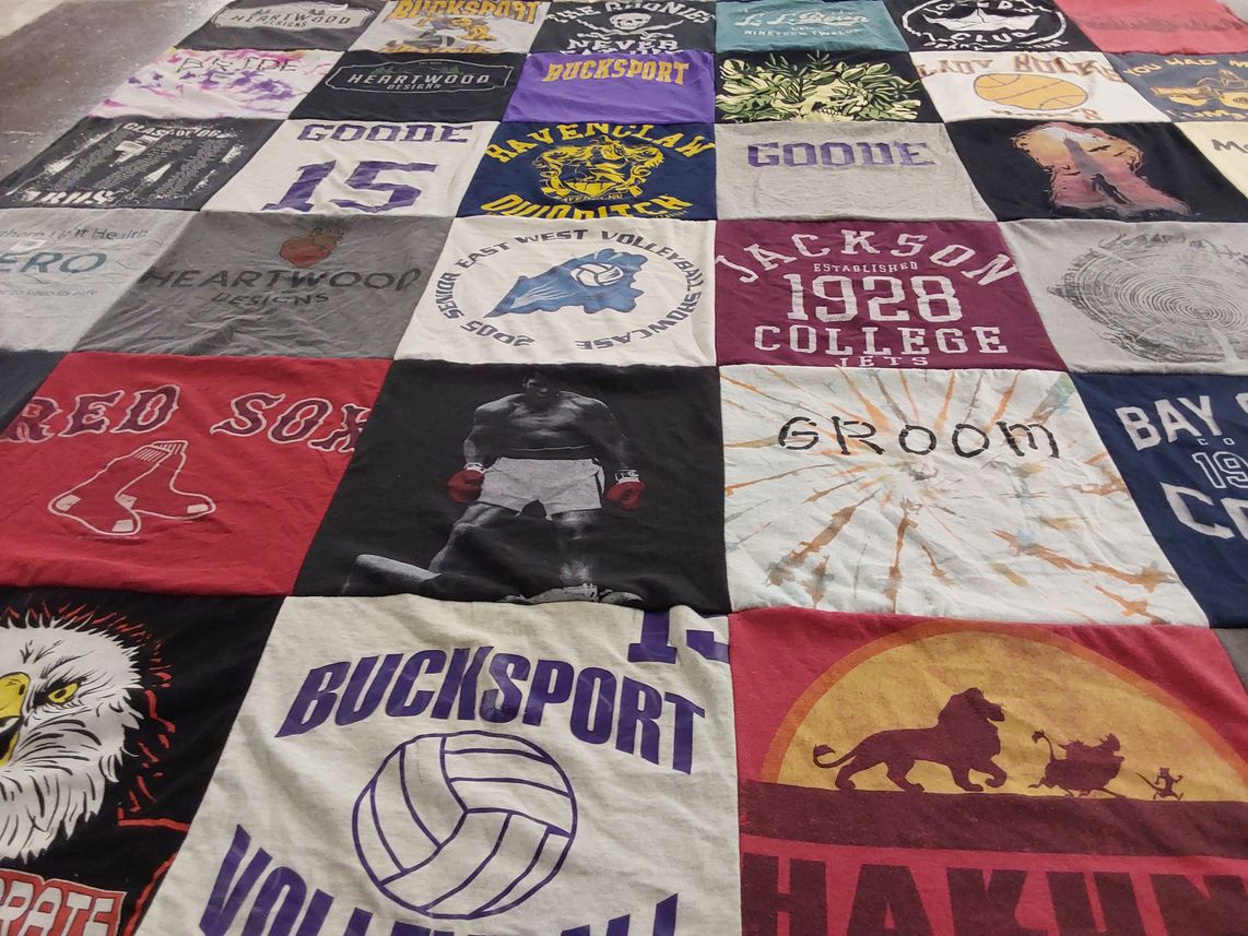 T-shirt quilt featuring bucksport volleyball by Keri from ME