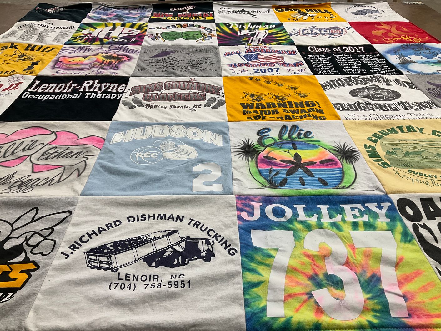 T-shirt quilt from lenoir-rhyne university by Deborah from NC