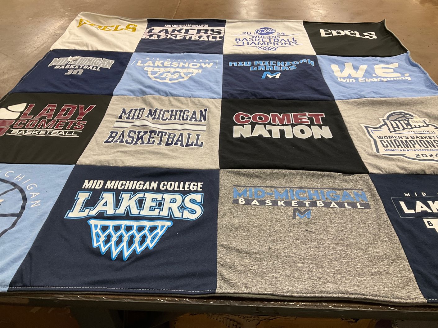 T-shirt quilt featuring mid michigan college lakers, mid michigan college lady comets by Lori from MI