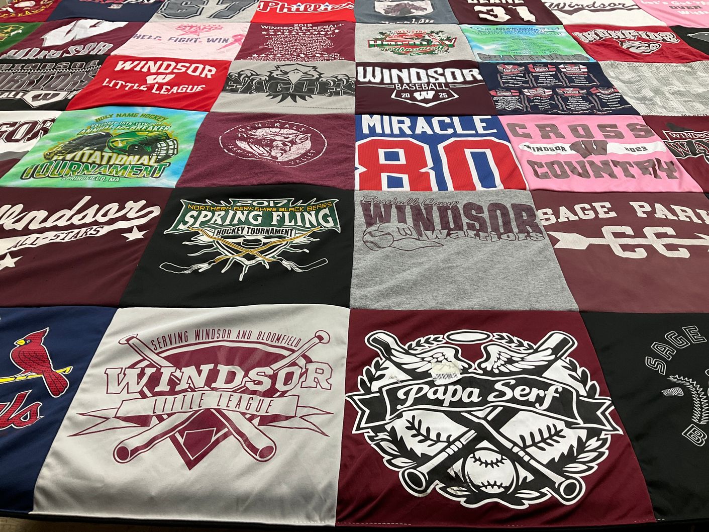 T-shirt quilt featuring windsor warriors by Amanda from CT