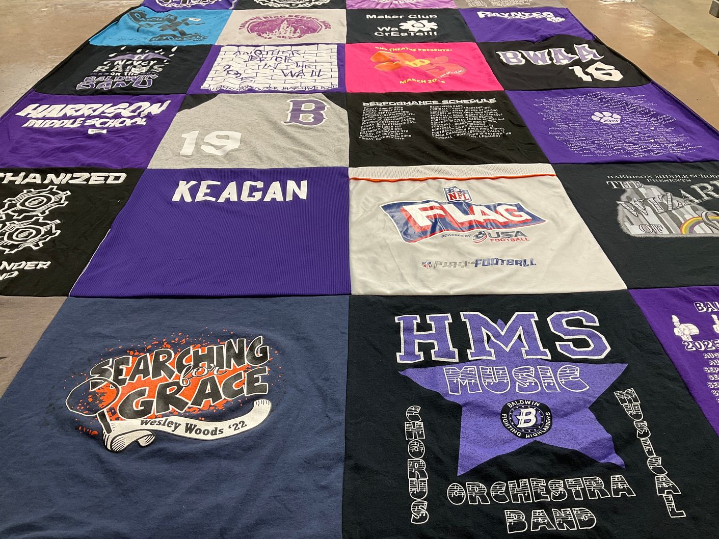 T-shirt quilt from harrison middle school by Kerra from PA