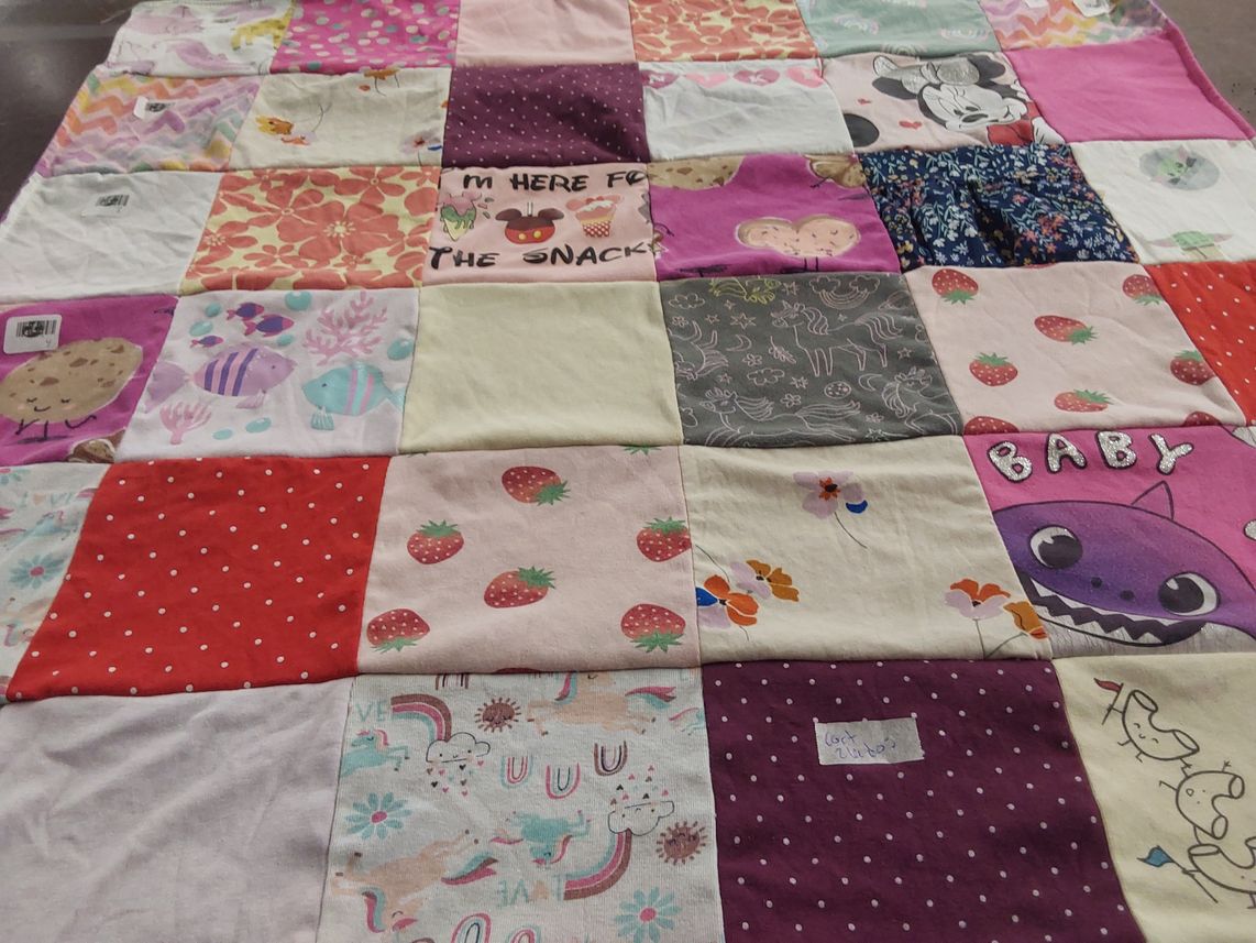 T-shirt quilt with food, animals themes by Sabah from CA