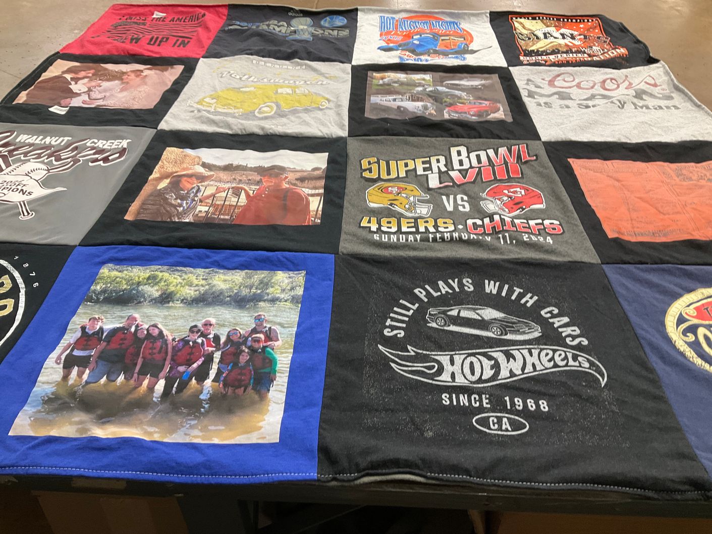 T-shirt quilt featuring san francisco 49ers, kansas city chiefs by Leslie from CA