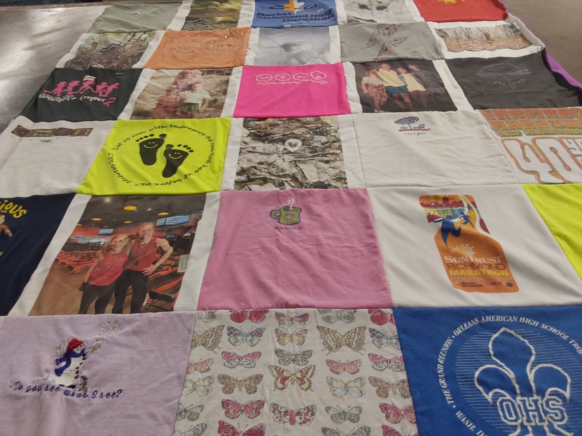 T-shirt quilt featuring orleans american high school team by Anne from VA