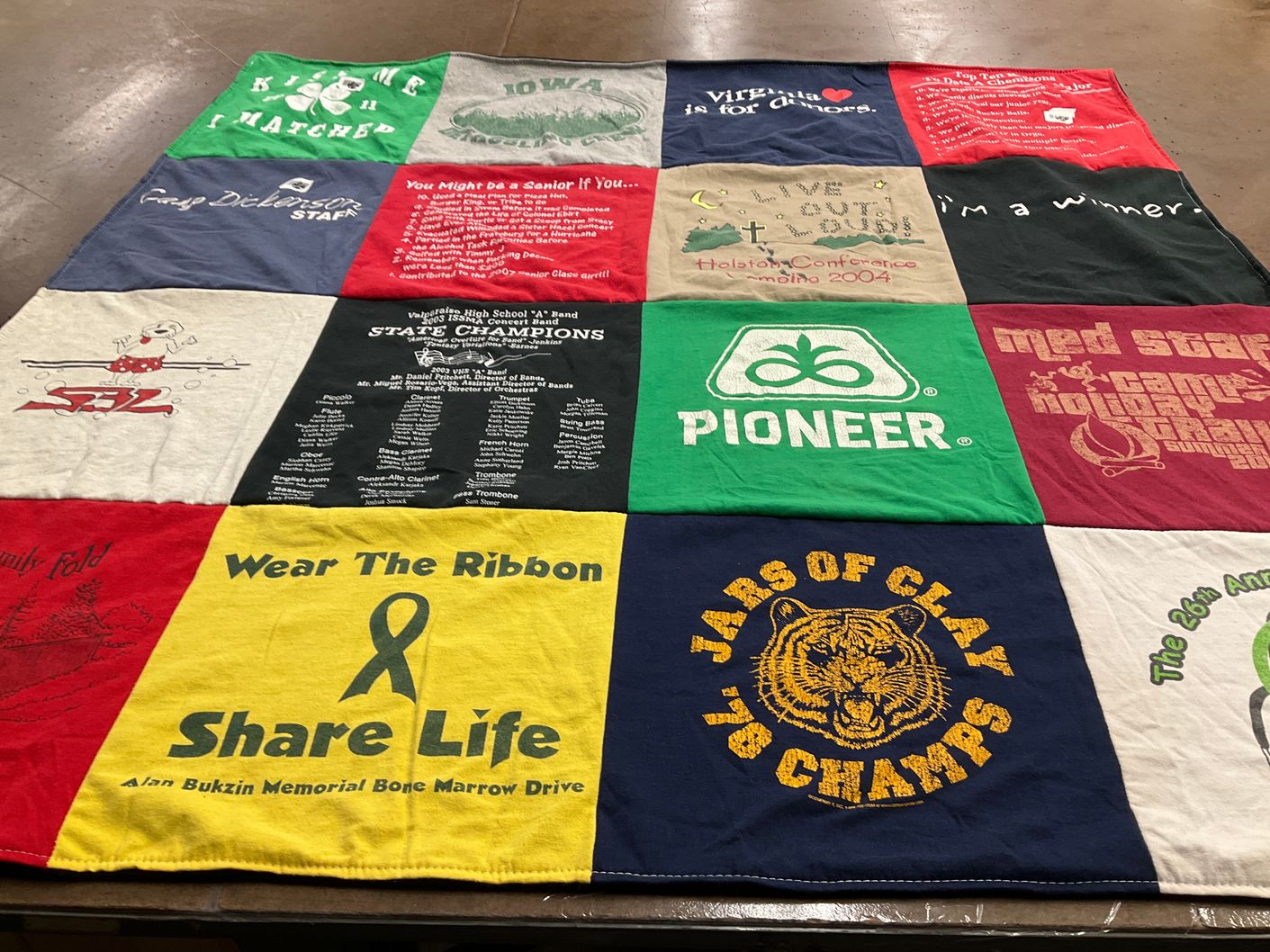 T-shirt quilt from volunteers high school by Deana from NC