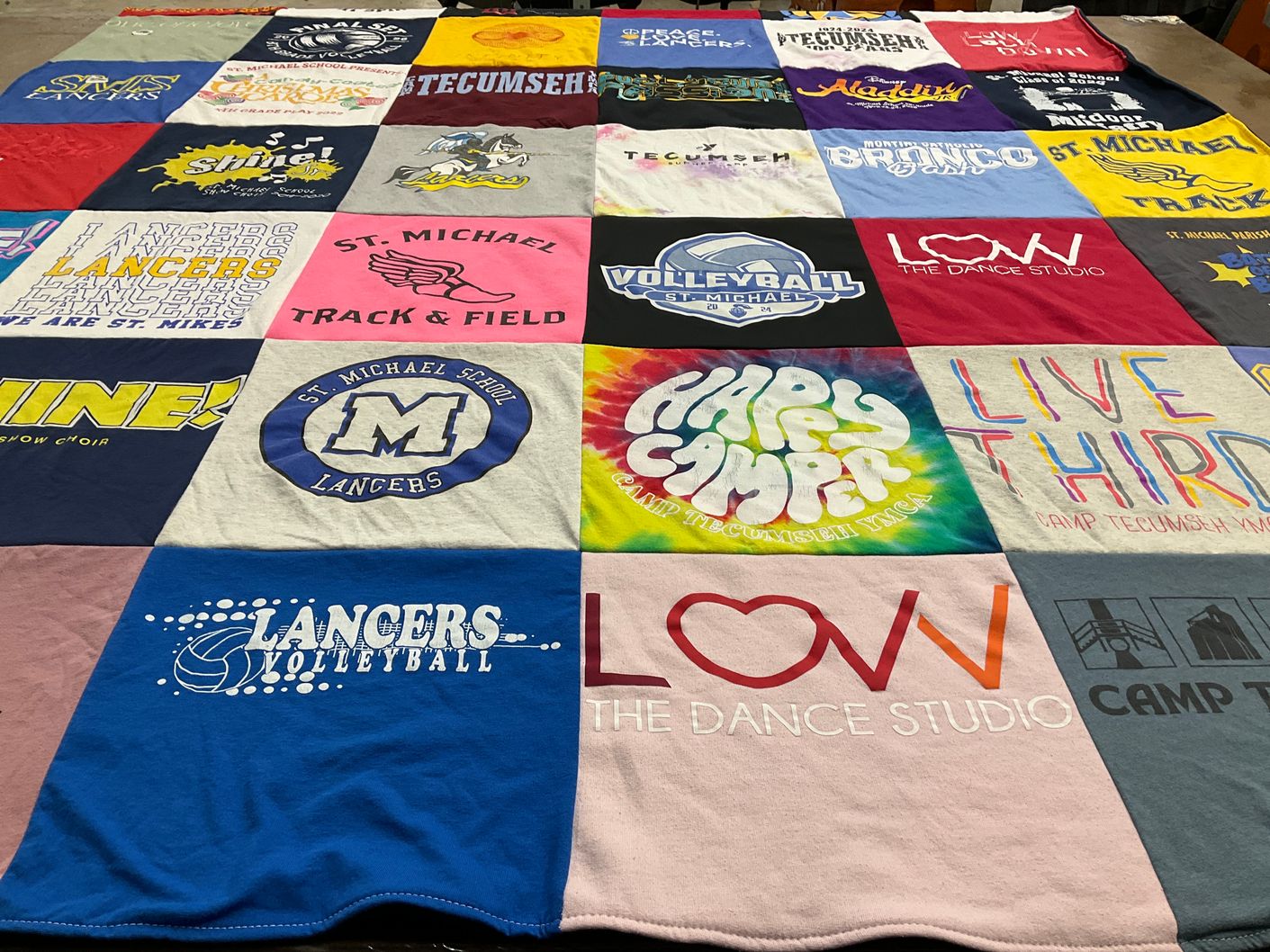 T-shirt quilt featuring lancers volleyball by Amanda from IL