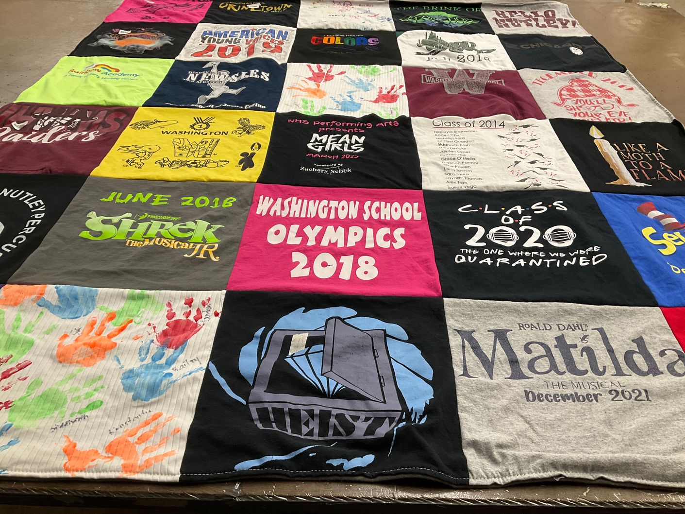 T-shirt quilt from washington school by Maria from NJ