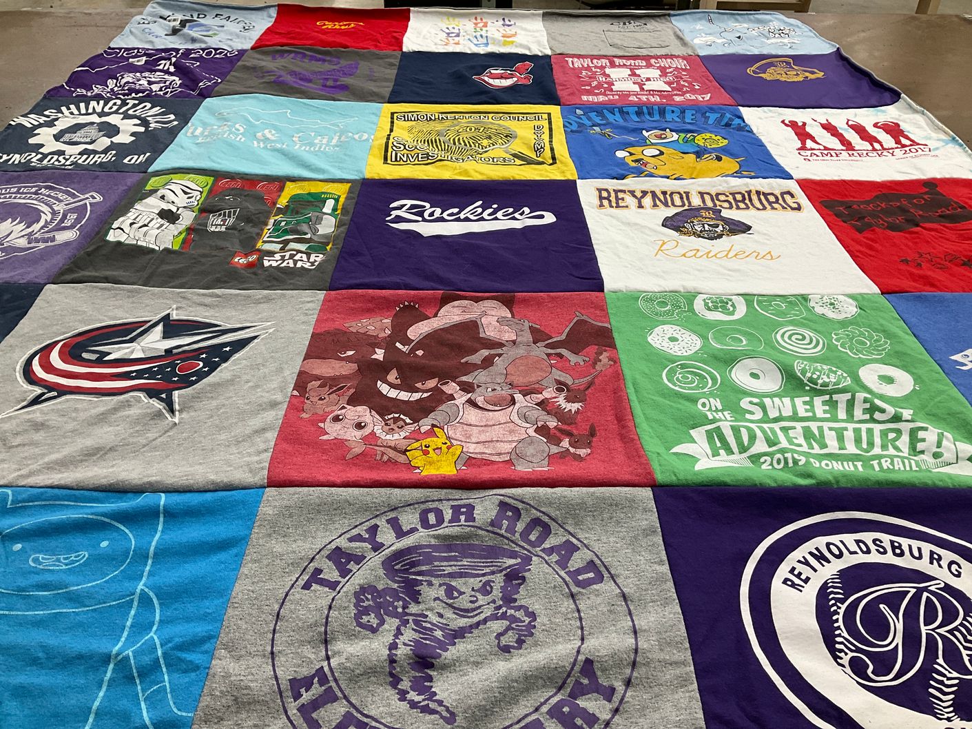 T-shirt quilt featuring columbus blue jackets by Kelly Zalenski from OH