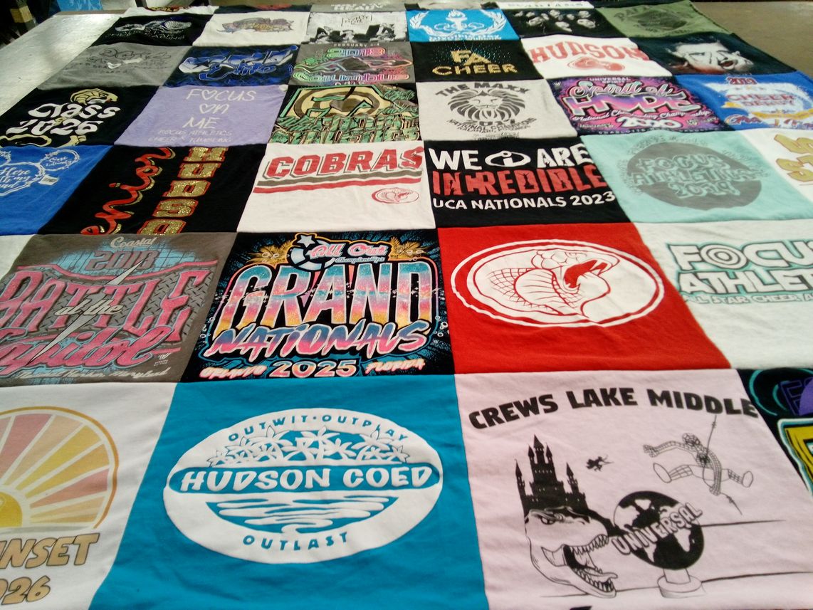 T-shirt quilt from hudson coed, crews lake middle school by Jennifer from FL