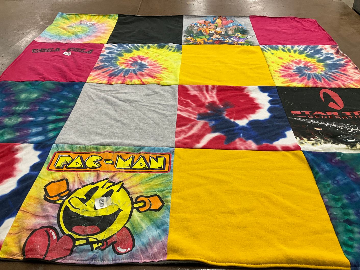 T-shirt quilt with video games, comic characters themes by Nataliya from TX