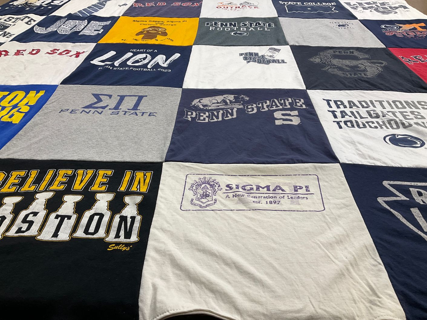 T-shirt quilt featuring pennsylvania state university football by Joshua from PA