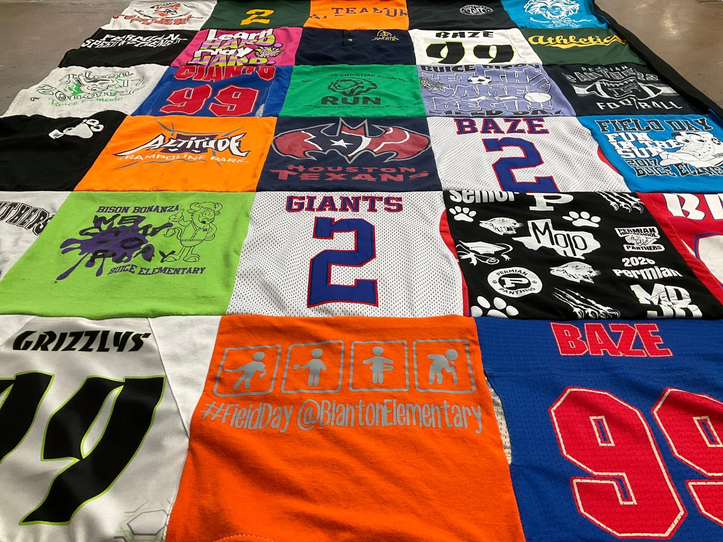 T-shirt quilt featuring giants, grizzlys by Keren from TX