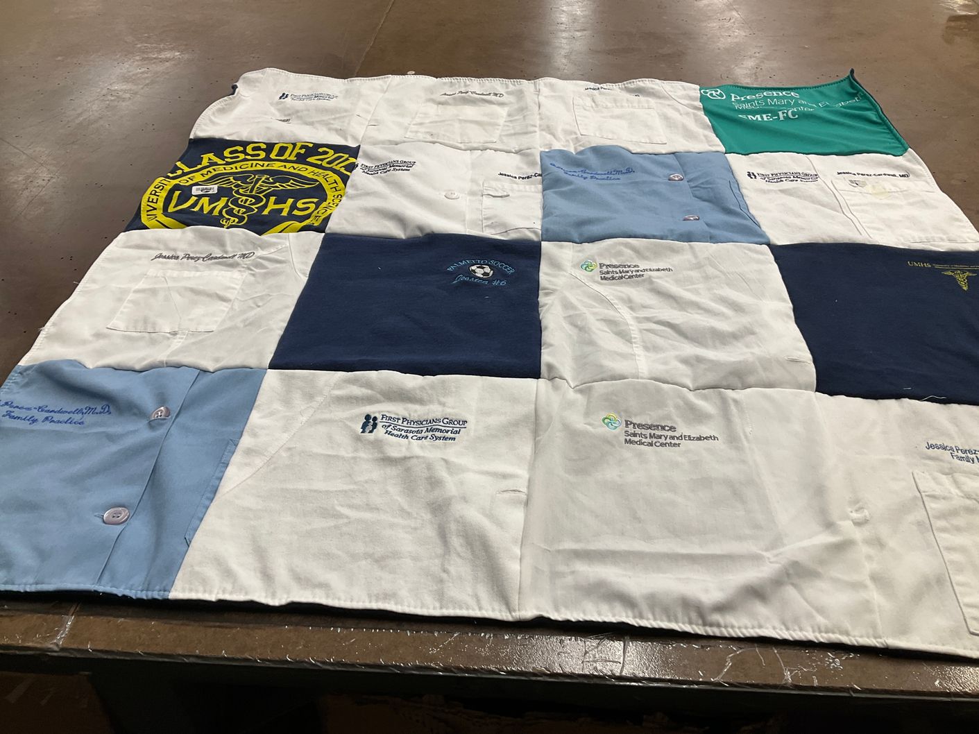 T-shirt quilt from university of medicine and health sciences by Carmen from FL
